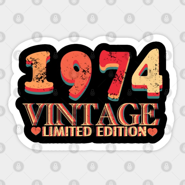 Vintage 1974 Limited Edition Sticker by Whisky1111